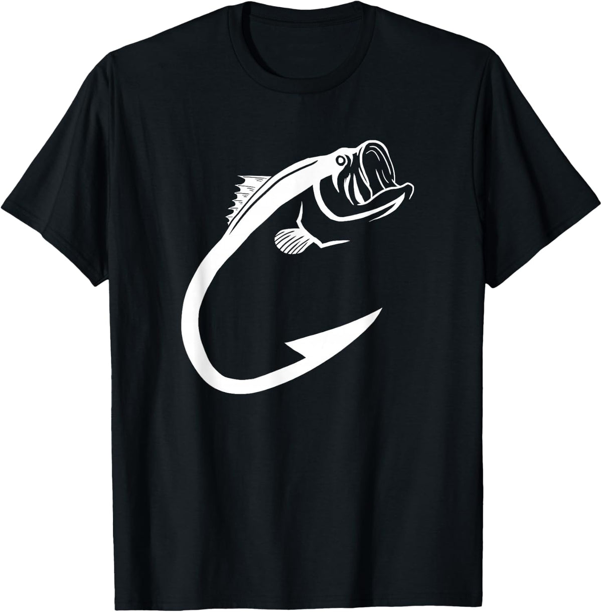 Fish Hook Minimal Art Cool Fishing Lover Art Lover Gift T-Shirt