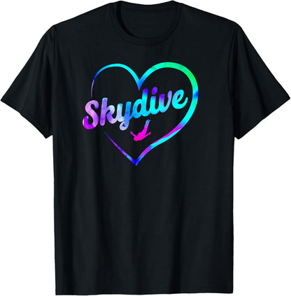 Skydiving Skydive Heart Watercolor T-Shirt
