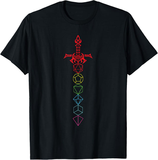 Dice Set Sword - RPG Tabletop Games D20 Tabletop T-Shirt