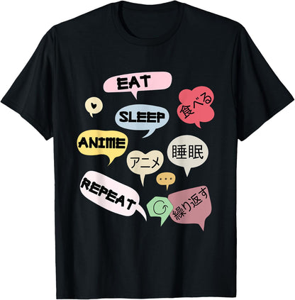 eat sleep anime repeat shirt anime manga shirts T-Shirt