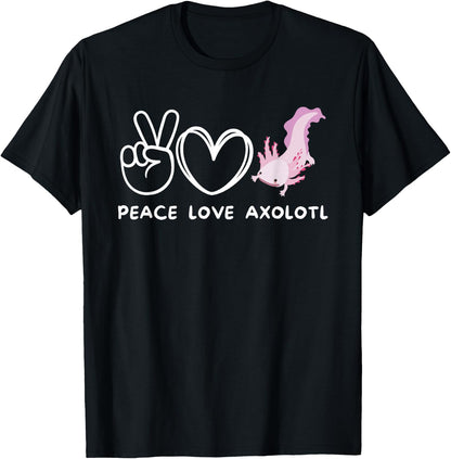 Peace, Love Axolotl Retro Axolotl Lover T-Shirt