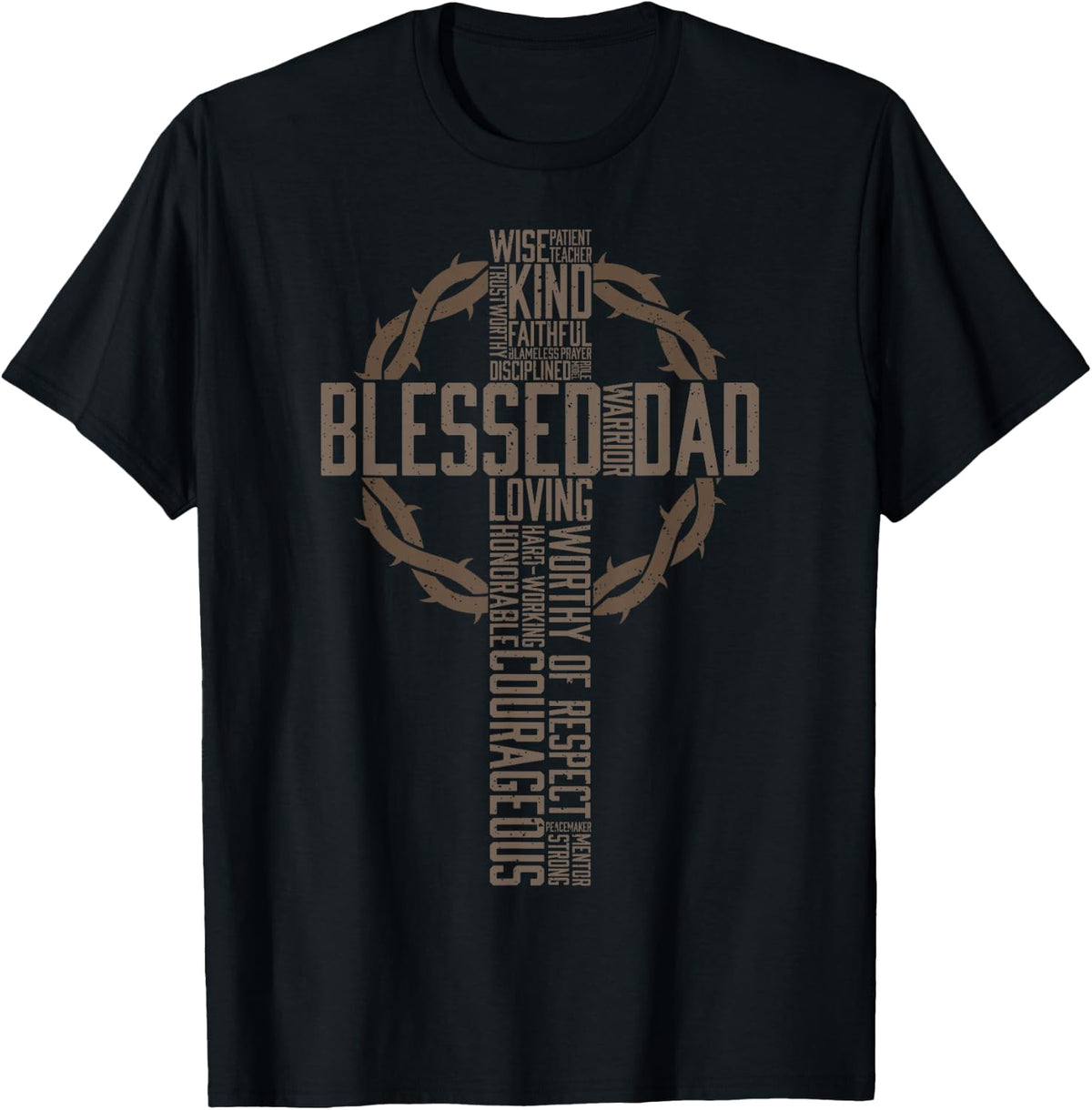 for Dad Husband Blessed Dad Christian T-Shirt
