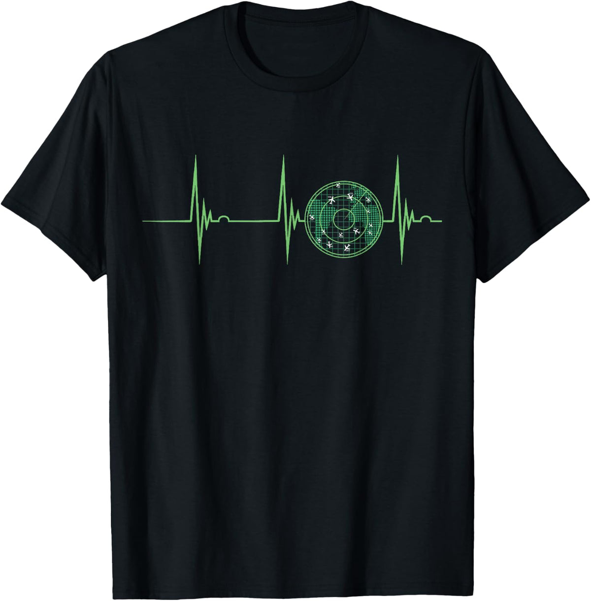 Flight Radar Heartbeat EKG Pulse Air Traffic Controller ATC T-Shirt