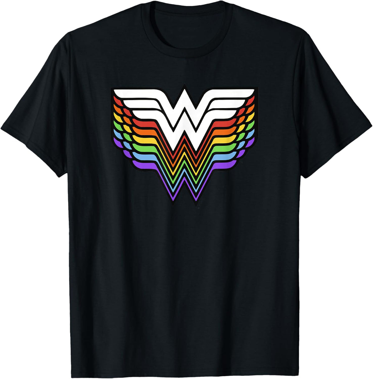 DC Comics Wonder Woman Rainbow Superhero Vintage Logo T-Shirt