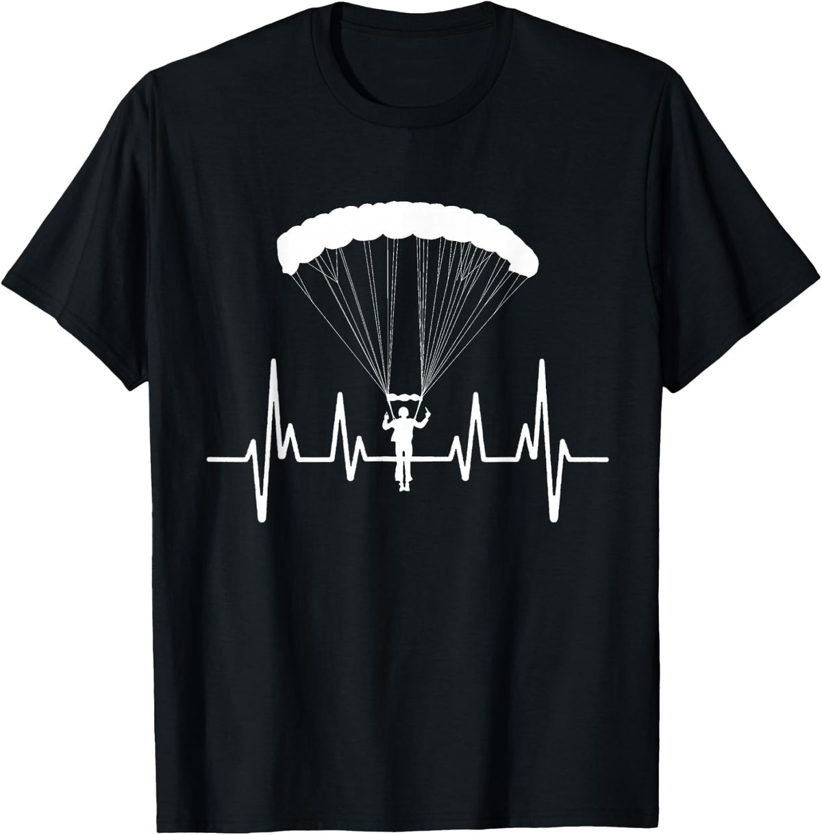 Sky Diving Heartbeat Skydive Parachuting T-Shirt