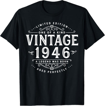 Vintage 1946 Elegant Label 80 Year Old Classic 80th Birthday T-Shirt
