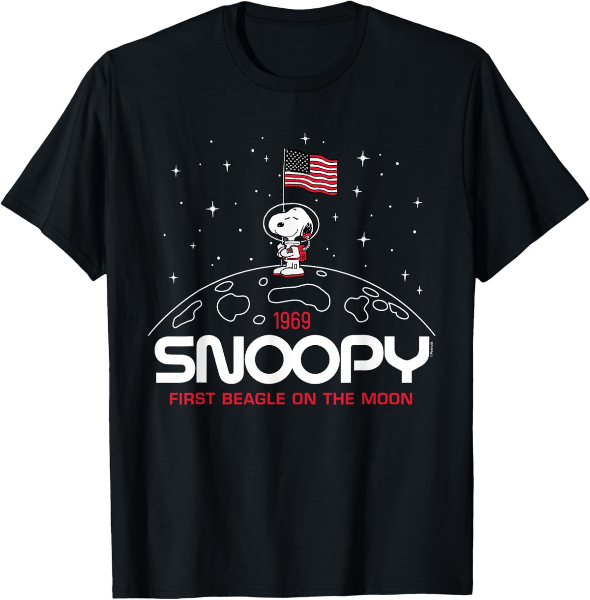 Peanuts - Snoopy Flag Moon T-Shirt