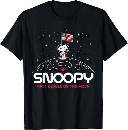 Peanuts - Snoopy Flag Moon T-Shirt