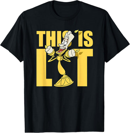 Disney Beauty and the Beast Lumiere This is Lit T-Shirt Small