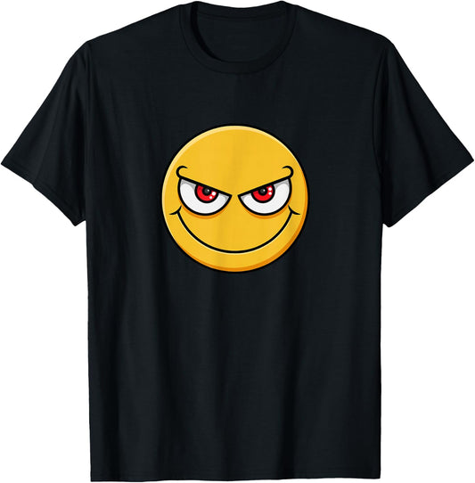 Evil Smile Funny Bad Emoticon Face Humor Joke T-Shirt