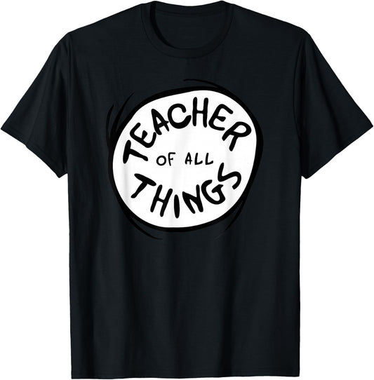 Dr. Seuss Teacher of All Things Red Emblem T-Shirt