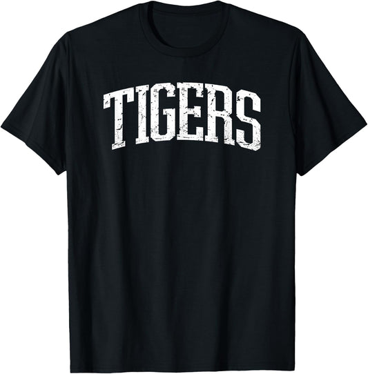 Distressed Vintage Tigers School Mascot Tiger Fan Graphic T-Shirt