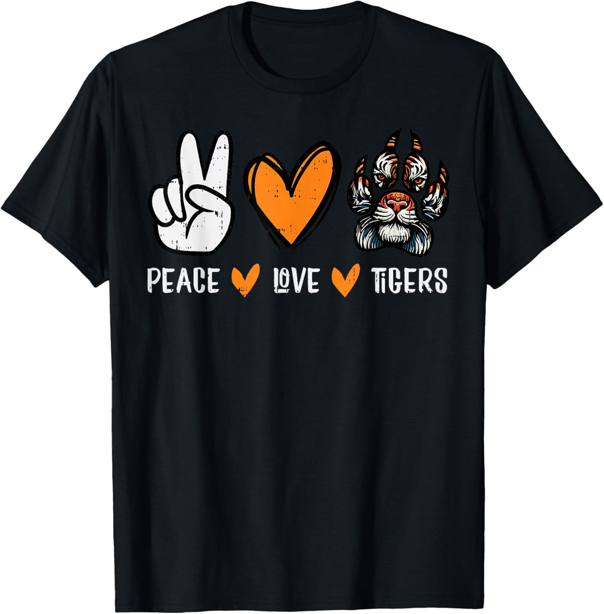 Peace Love Tigers Men Women Kids Boys Youth Teen Girls T-Shirt