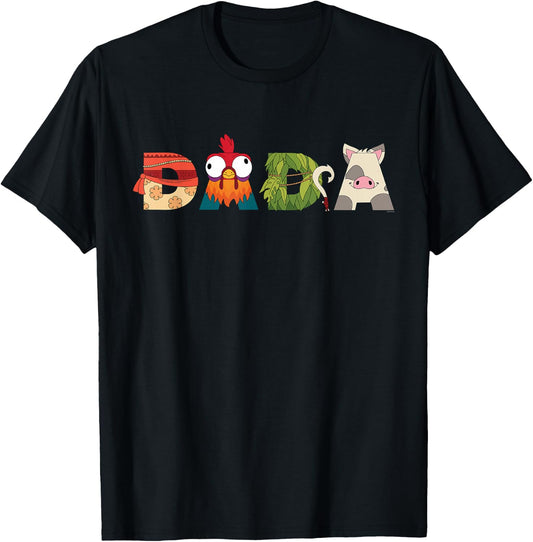 Disney Moana Letters Dada Father's Day Birthday Gift T-Shirt