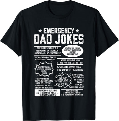 Emergency Dad Jokes Funny Pun Dad Joke T-Shirt