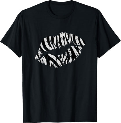 Zebra Print Lips Funny Zebra Shirt Love Kiss and Zebras T-Shirt