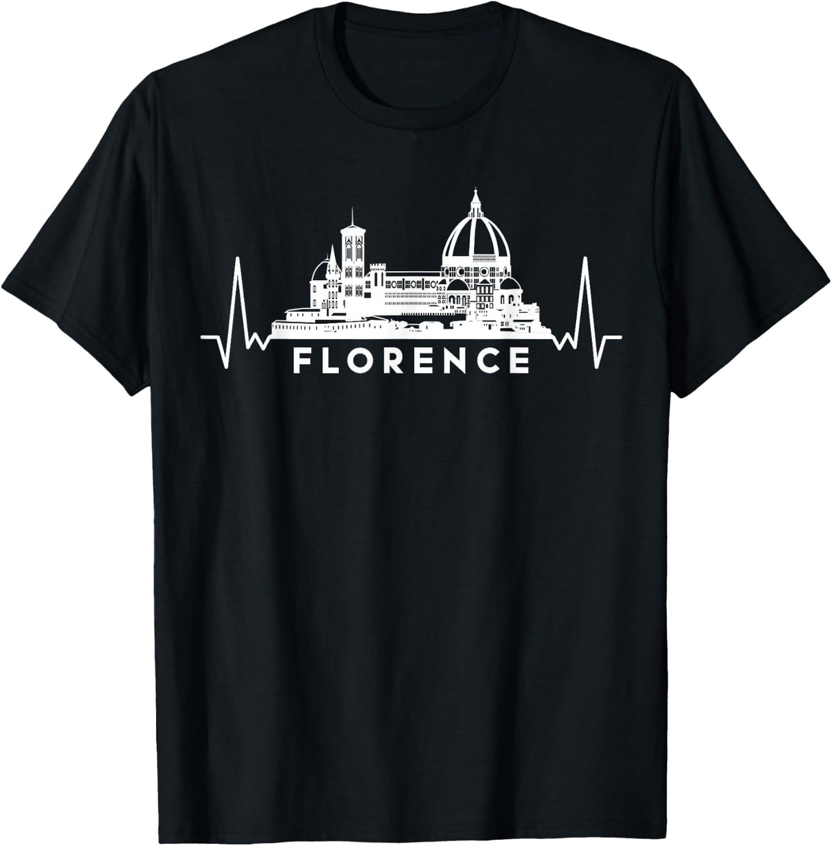 Heartbeat Skyline Italy Firenze-Florence T-Shirt