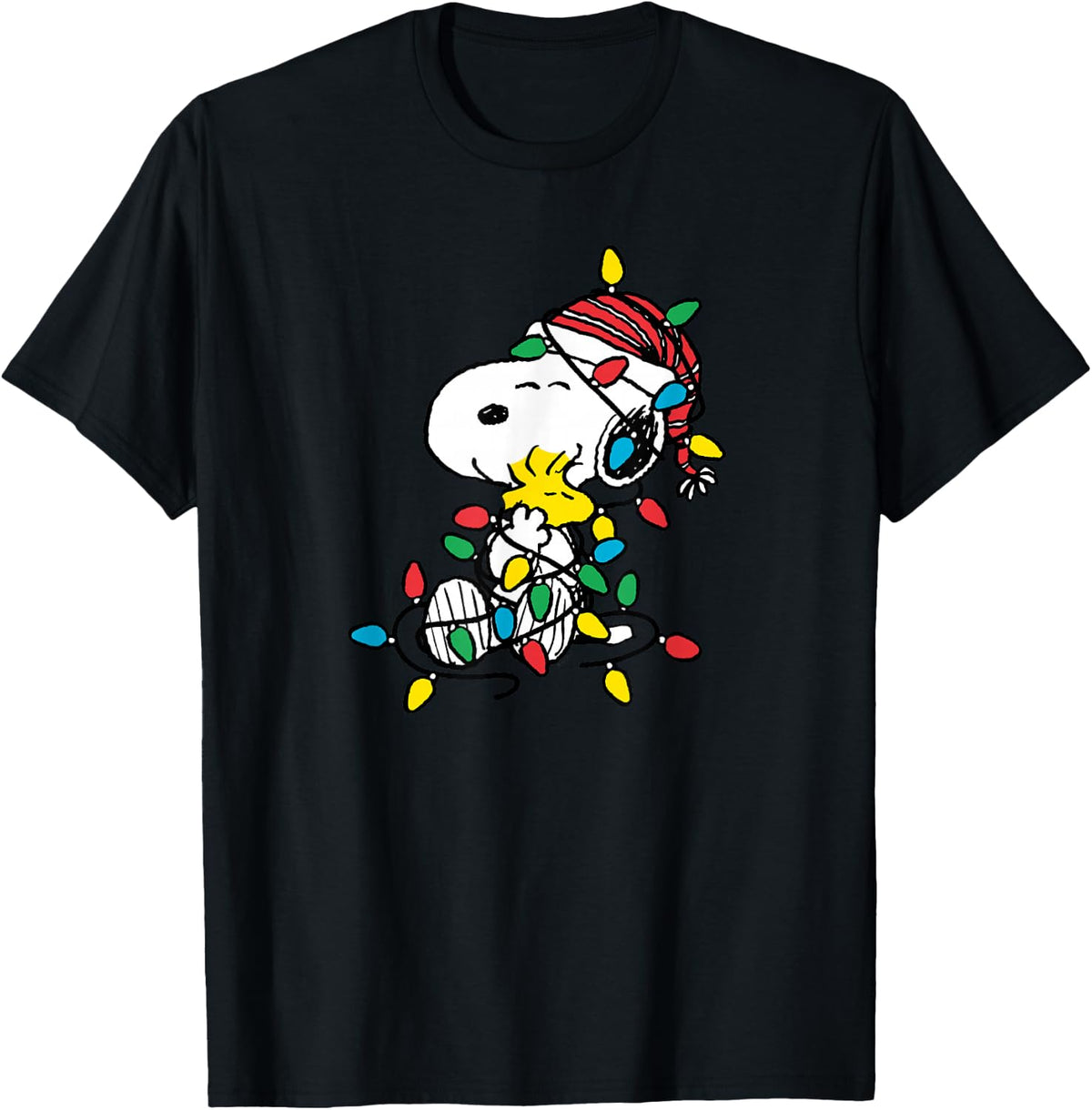 Peanuts - Snoopy Woodstock Christmas Lights T-Shirt