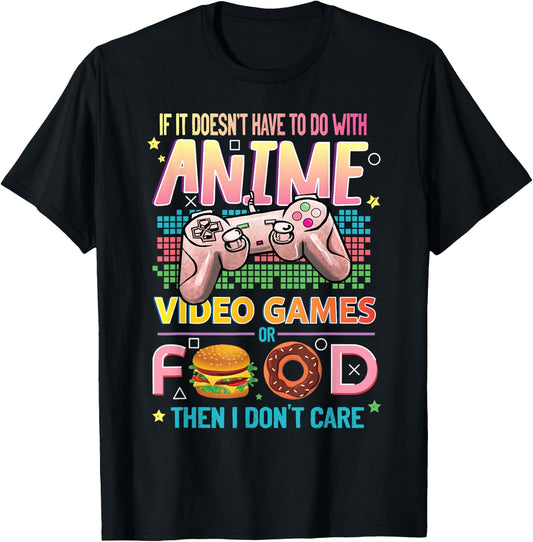 Anime Video Games Food - Anime Lovers Gifts Idea Girls Boys T-Shirt Small