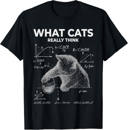 Funny Science Cat Meme What Cats Really Think Humor T-Shirt