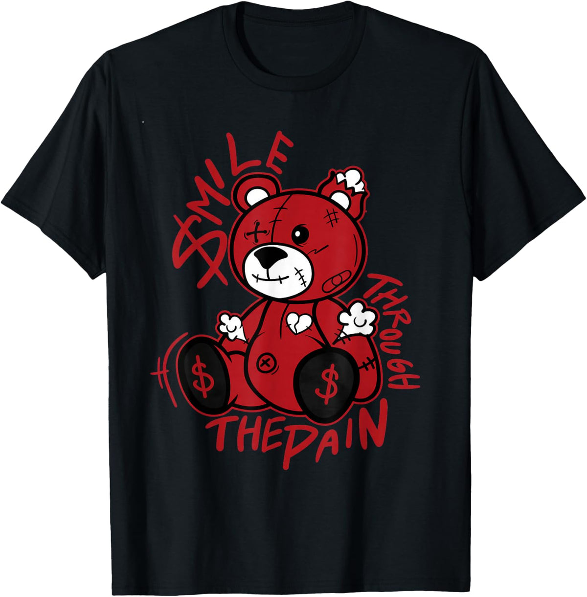 Bloodline Varsity Red Black Graphic Match T-Shirt