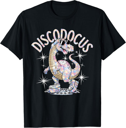 Disco Diplodocus Dinosaur Retro 70s Party Dino Funny Disco T-Shirt