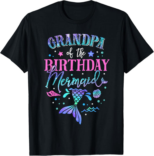 Grandpa Of The Birthday Mermaid Party Matching Family T-Shirt