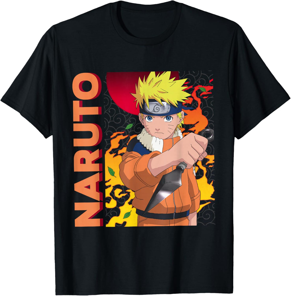 Naruto Main Character On Elemental Background T-Shirt
