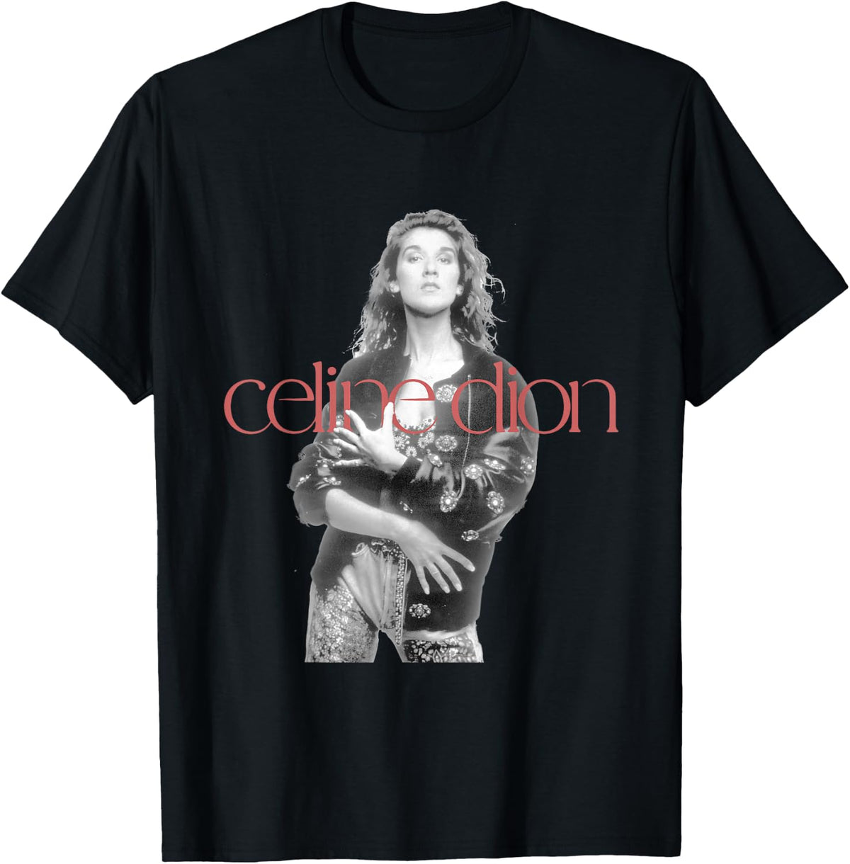Official Celine Dion Red Logo Photo T-Shirt