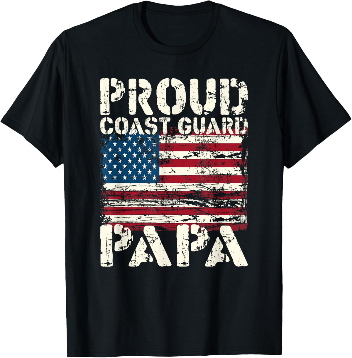 US Coast Guard USCG American Flag Coast Guard Papa T-shirt T-Shirt