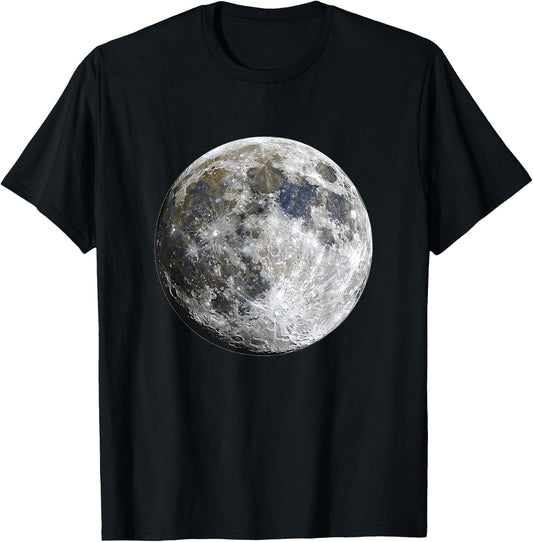 Full Moon Space Science Graphic Tee T-Shirt for Physicists and Scientists
