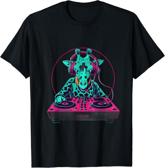 Giraffe Music DJ Beatmaker Turntable DJ Giraffe House Music T-Shirt