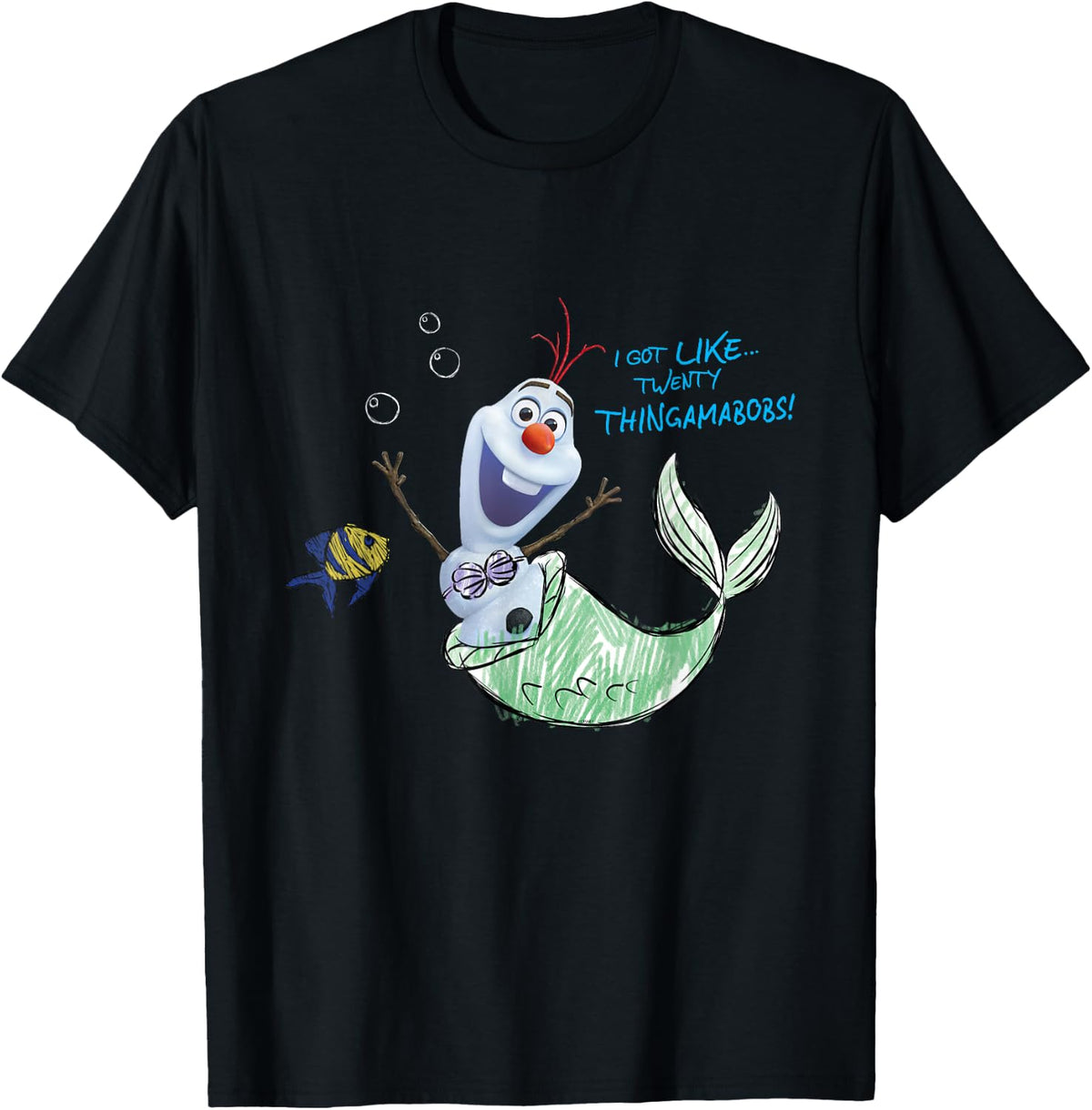 Disney Olaf Presents The Little Mermaid Ariel Thingamabobs T-Shirt Small