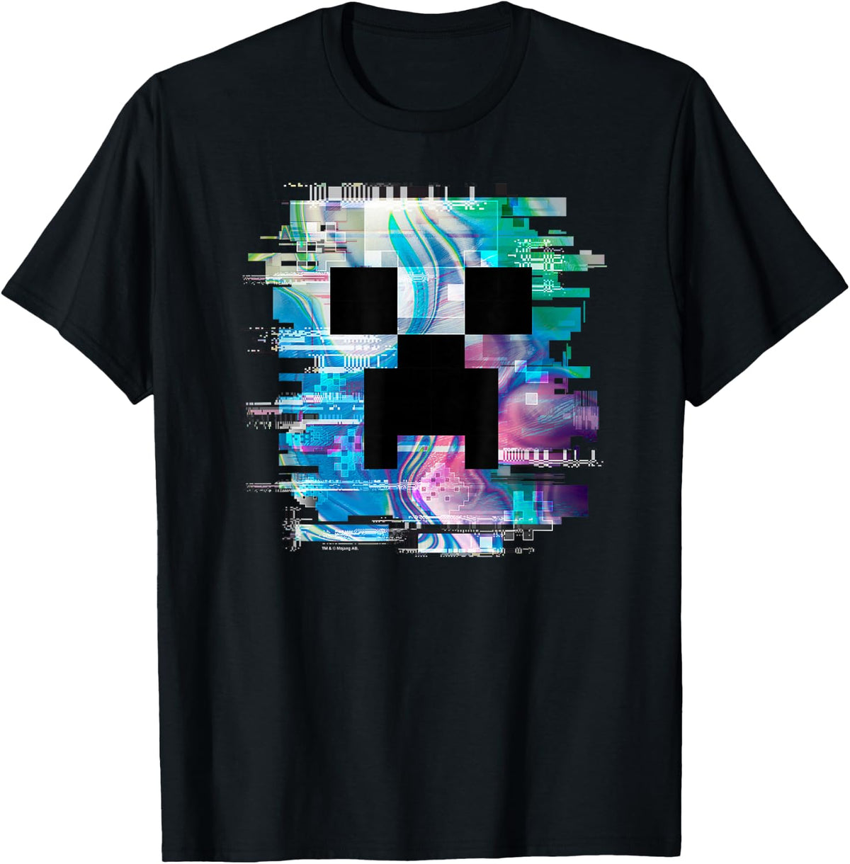 Minecraft Glitched Out Creeper Big Face Logo T-Shirt