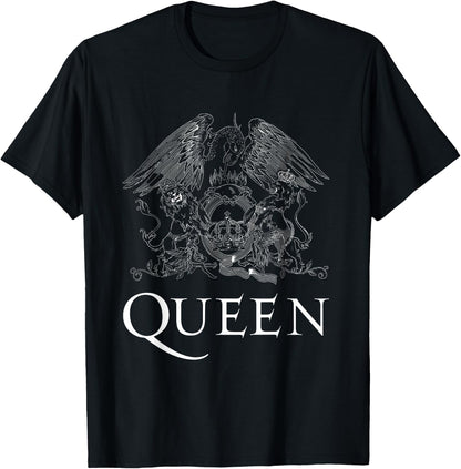 Queen Official Classic Crest Logo White Short Sleeve T-Shirt