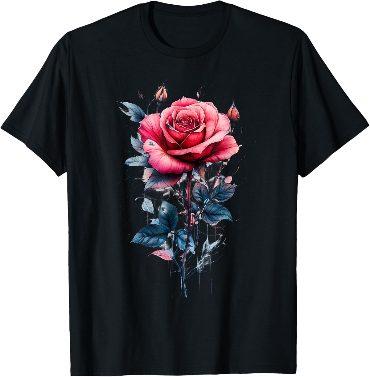 Pink Rose Flower Botanist Garden Gardening Flower Rose T-Shirt