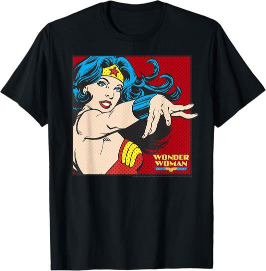 DC Comics Wonder Woman Retro Pop Art Portrait T-Shirt