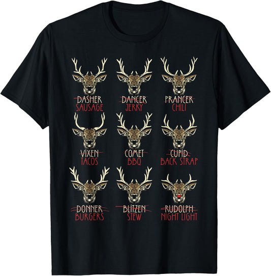 Funny Deer Hunters All of Santa's Reindeer Hunting T-Shirt