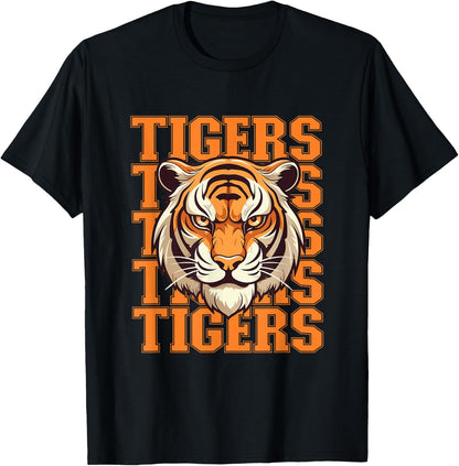 Football Tigers School Sports Fan Team Spirit Tigers Mascot T-Shirt