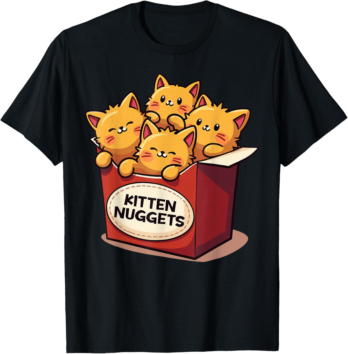 Cute Kitten Nuggets Chicken Nuggets Cat Lover Funny Cat Pun T-Shirt