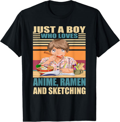 Manga Otaku Drawing Japan Ramen Gift Anime Boy T-Shirt
