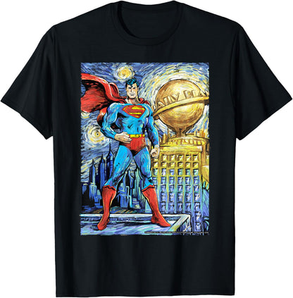 DC Comics Superman Starry Night Style Portrait T-Shirt
