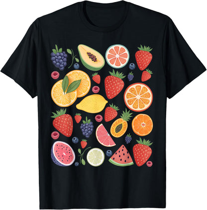 Cute Vintage Fruit Collage Summer Beach Vacation Men Women T-Shirt