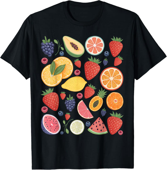 Cute Vintage Fruit Collage Summer Beach Vacation Men Women T-Shirt