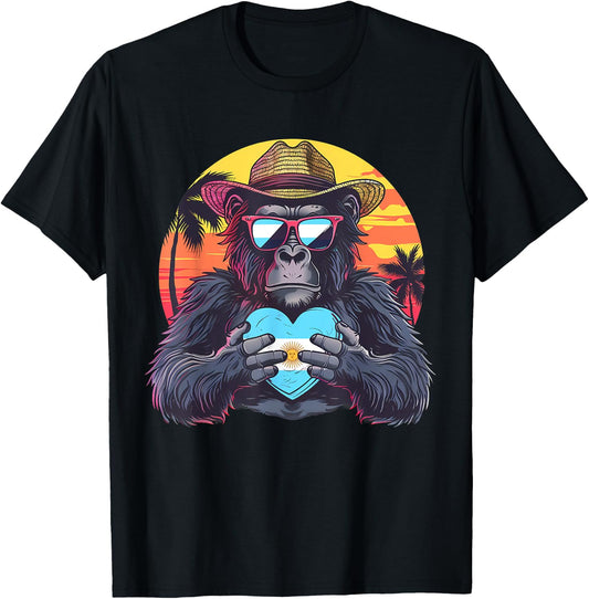 Gorilla Sunset Argentinian Roots Argentina Pride Argentina T-Shirt