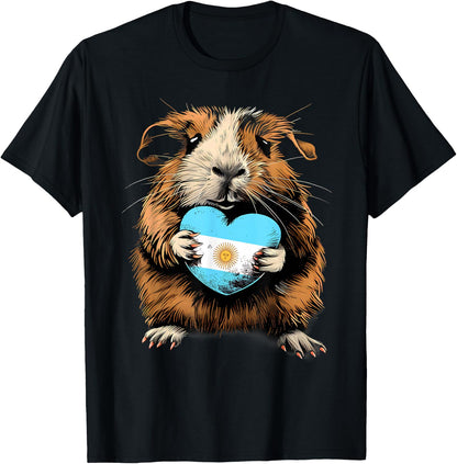 Guinea Pig Heart Argentinian Flag Argentina Pride Argentina T-Shirt