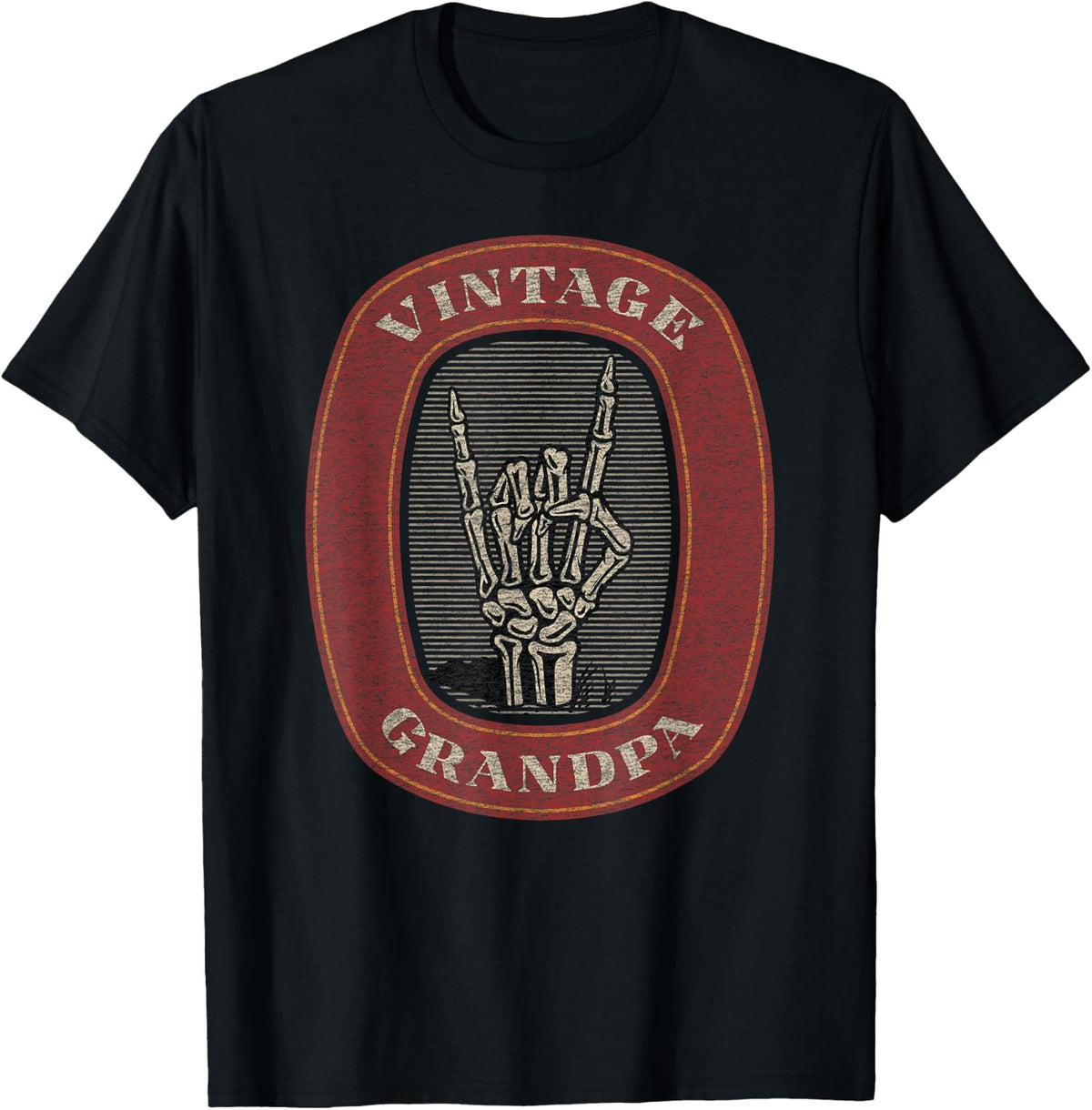 Funny Grandpa Vintage Graphic Skeleton Hand T-Shirt