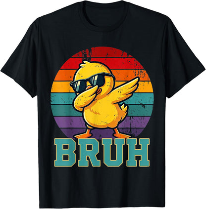 Funny Dabbing Ducks Boys Men Kids Rubber Duckie Duck Bruh T-Shirt