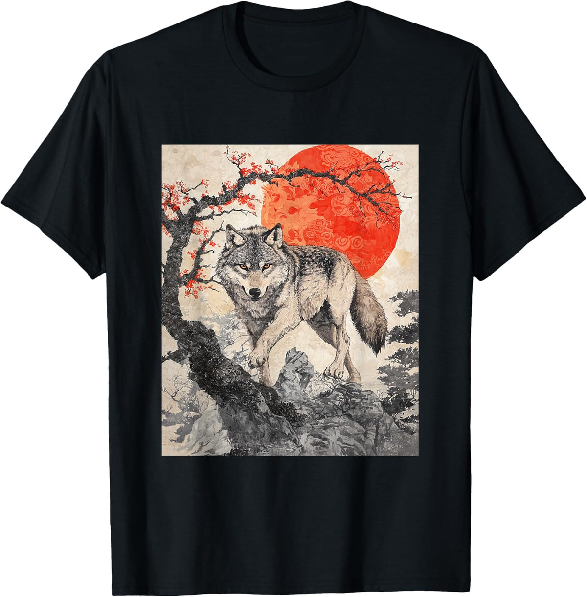 Wolf Japan Japanese Funny Anime Graphic T-Shirt