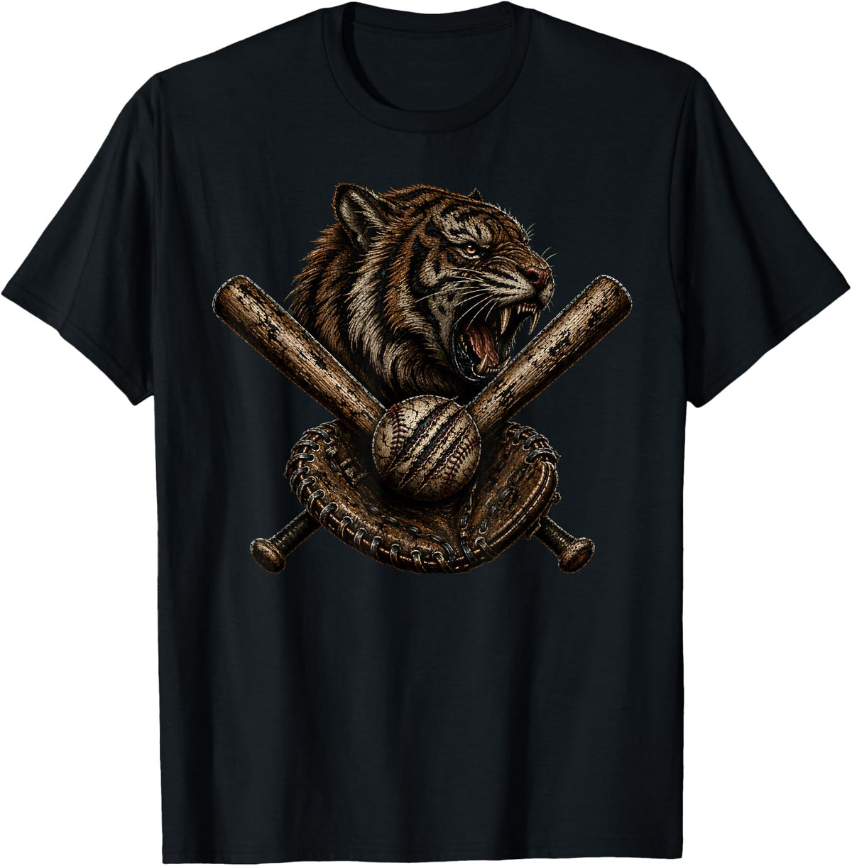Tigers Vintage Baseball Sports Design T-Shirt